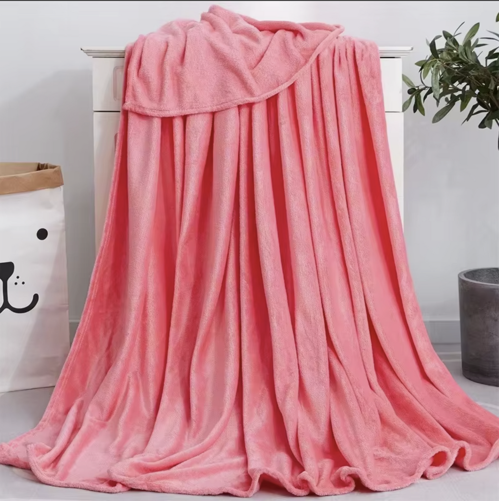 78 by 90" Pink Custom Soft Polyester Throw Blankets for Bed or just to snuggle.
